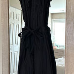 Apiece Apart  Women’s Eyelet Ruffle Sleeve Black Jumpsuit Cotton Size 6 Medium Photo 0