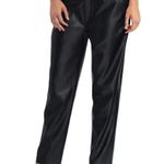 H by Halston New Halston Faux Leather High Rise Straight Leg Ankle Pants Black Photo 1