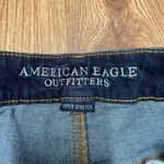 American Eagle  Women Hi-Rise Shortie Blue Jean Shorts Dark Wash Raw Hem Cuff 6 Photo 4