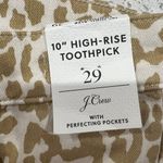 J. Crew Size 29 Jeans 10" High Rise Toothpick Animal Print Safari Leopard NEW Photo 3