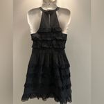 Tibi  100% Silk black ruffle high neck cocktail dress size 0 Homecoming d… Photo 1