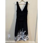 Joseph Ribkoff Midi Black And White Floral Cocktail Dress Size 10 Full Skirt Photo 1