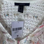 Forever 21  White Pink Multi Crochet Fringe Long sleeve Women  MEDIUM M Jacket Photo 1