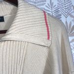 Cynthia Rowley  Active‎ Women's Sweater Medium Beige Half Zip Pullover Pink Trim Photo 3