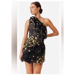 Elliatt  Tulisa Black Floral Ruffle One Shoulder Dress Photo 1