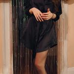 Nasty Gal Black Satin Tie Dress Photo 1