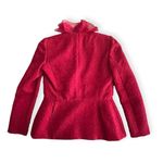 Giambattista Valli red tweed blazer silk ruffle collar, NWOT 40 Size XS Photo 2
