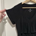 New York & Co. Black Ruffle Layered Shirt‎ Top Size Small Photo 2