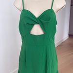 SheIn Green Twist Front Cut Out Ruffle Hem Maxi Cami Dress Photo 4