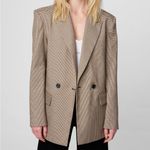 BLANK NYC  Show Business Blazer Brown Tan Plaid Oversized Size Small Photo 5