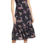 Paige Tolucah Midi Dress M Floral Shoulder Tie Wedding Guest Picnic Vacation Photo 1