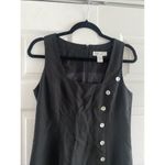 Spiegel Womens 6 Black Linen Blend Dress‎ Pearl Button Photo 1