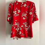 Kaileigh  Red Floral Wrap Blouse Photo 1