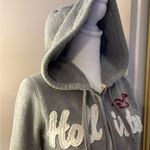 Hollister  Gray Full Zip Ribbed Hoodie Size M Photo 3