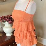 Orange Tiered Ruffle Spaghetti Strap Top Size undefined Photo 0