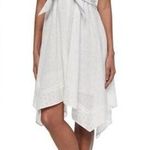 Rebecca Taylor White Netted Eyelet Tie-Waist Cap Sleeve Dress Size 8 Md Coquette Photo 0
