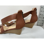 Womans Just Fab Eden Strappy Open Toe Wedge Sandals 10 Brown Photo 3