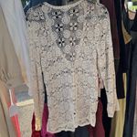 None Vintage Elegant Crochet Lace Top sweater cardigan  - Cream Photo 4