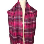 V. Fraas Scarf Cashmink 11"X52" Pink Plaid Fringe Soft Cozy Winter Fall Germany Photo 0
