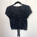 LA Hearts L.A. Hearts Short Sleeve Crop Top Tie Front Knot Black Whimsy Goth Punk Size M Photo 1