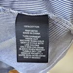 ECI Bow Cuff Railroad Stripe Shirt Dress Button Front Long Sleeves Navy Size 4 Photo 10