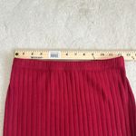 After Market  Red Burgundy Pleated Midi Skirt Side Slits Size Small Photo 8