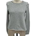 Generation Love Laurie Lace-Up Pullover Sweatshirt Gray Size Small Photo 0