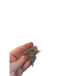 Roma Signed  Cross Pendant Necklace Petit Point Faux Turquoise Christian Vintage Photo 8