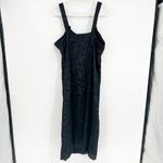 Womens Vintage 90s Whimsigoth Dark Romantic Black Floral Jacquard Dress Size L Size L Photo 7