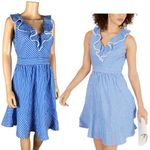Julia Jordan  Blue/White Striped Ruffled Dress 6 Photo 1