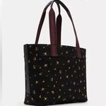 Coach Black Tote with Floral and Snoopy Design Photo 1