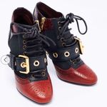 Burberry  Black/Brown Python and Leather
Buckle Ankle booties NEW Photo 3