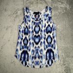 Cynthia Rowley Shirt Women Small White Blue Abstract Geometric Colorful Casual Photo 1