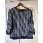 Dalia Flowy Blouse‎ Shirt Womens Small Blue Geometric Office Church Business Photo 2
