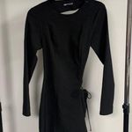 ZARA Black Corset Asymmetrical Tie in Back Lined Stretchy Dress Size M Photo 0