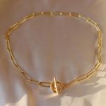 Boutique Gold Toggle Paperclip Choker Photo 0