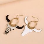 Cool bull design cowgirl earrings Gold Photo 4