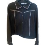 Dana Buchman Black Blazer with White Stitching Photo 0