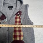 Lavon Snowman/Mittens Christmas Fleece Vest W/Hood Medium Winter Holiday Zip Up Photo 4