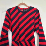 Eloquii  Navy Blue and Red Stripe Asymmetrical Knit Dress Plus Sz 18 Photo 5