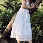 Love Shack Fancy Clementine Eyelet Dress Size 2 Coquette Floral Girly Midi Length Photo 0