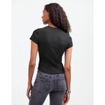 Madewell Regenerative Cotton Ribbed Crewneck Tee Shirt Stretch Jet Black XS NWT Photo 2