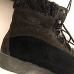 TECNICA Animal Hair Suede Sherpa Lined LaceUp Black Boots Made in Italy VINTAGE Size 8 Photo 3