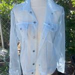 Forever 21 Sheer “Levi” Jacket Style Lightweight Light Blue Shacket Size Small Photo 0