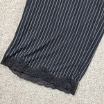 Soma Cool Collection Night Pajama Set S/M Black Stripes Lace Trim Crop Button Up Photo 7