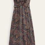 Boden USA Boden Tie-Back Navy Paisley Print Ruffled Maxi Dress Petite 6P NWT Photo 6