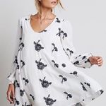 Free People Long Sleeve White And Navy Dress Photo 0