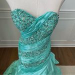 Mac Duggal Mermaid Prom Dress Corset Back Mint 2 Photo 3