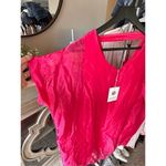 Sugar Babe NWT Hot Pink Sheer Blouse Short Sleeve Women’s Size Small Photo 1
