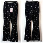 Avec Les Filles Avec Les‎ Filles Floral Embroidered Velvet Flare Pants Black Silver S Photo 2
